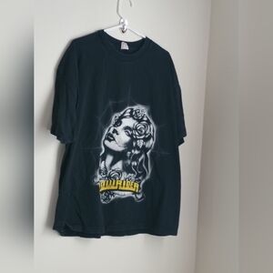 Alstyle Shirt Men 2X Black Graphic Tee's Academia Casual Skate Boarder VTG Artsy